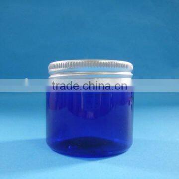 PET jar with aluminum lid, plastic cosmetic jar