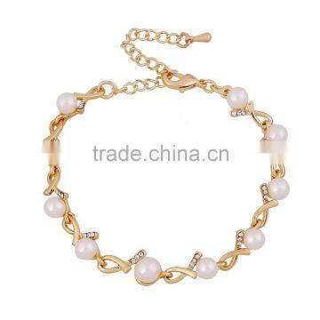 Womens Unique Jewelry 18k gold braclets for women round Pearl bracelets & bangles