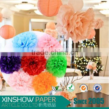 Nice pom poms paper flower ball for wedding decoration wedding