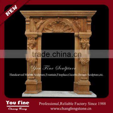 Antique Decorative Stone Statue Natural Carved Marble Door Surround