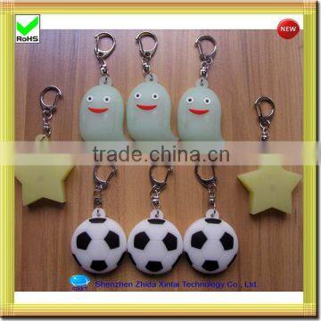 football shape silicone led keyrings wholesale