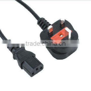 UK 13A power plug to IEC 60320 C13 female ends