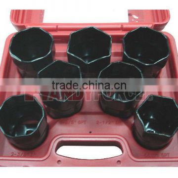 1/2" Drive 7 PCs Wheel Bearing Locknut Sockets Set, Truck Service Tools of Auto Repair Tools