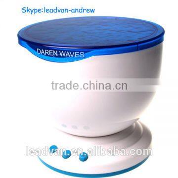 2014 High Quality Amazing Daren Waves Night Light Projector Speaker Lamp