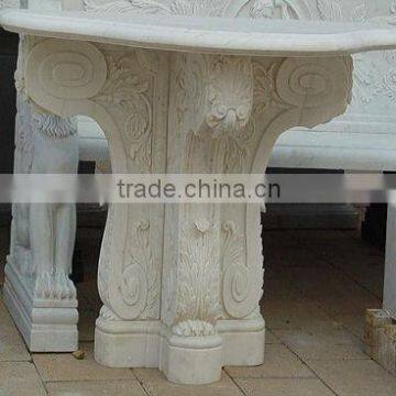 Hand carving stone table, outdoor round marble stone table tops (customized accept)