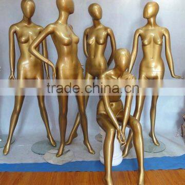 Modern Fashion Garment Store Gold Female Jointed Mannequin For Sale