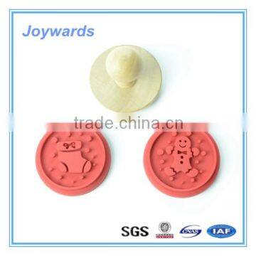 Food grade children custom silicone wooden cookie stamp