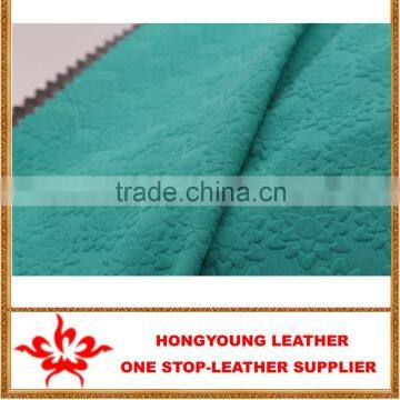 Embossed full grain flower extured semi-pu synthetic leather for vintage handbags making