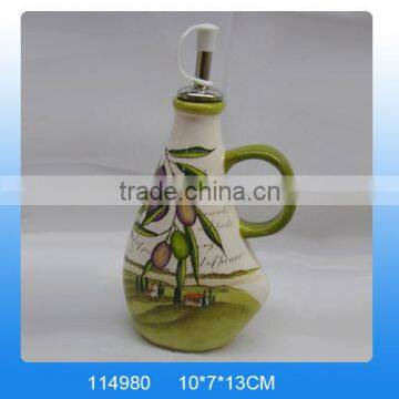 Handmade ceramic olive oil bottles wholesale with handle