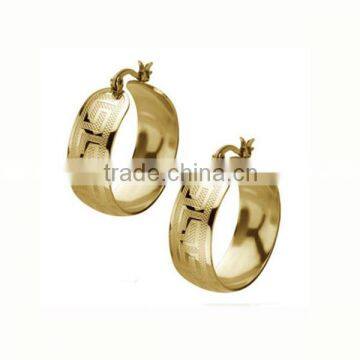 18K gold big stud newly stainless steel cc earrings gift jewelry for women (LE2324)