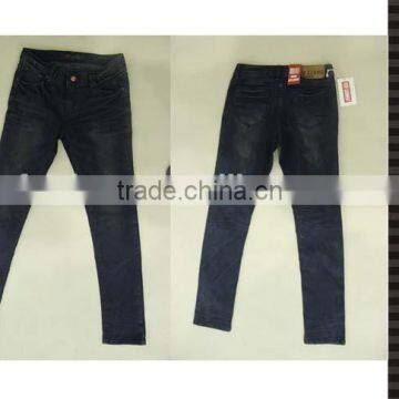 dark blue ladies jeans top design / normal washing jeans women