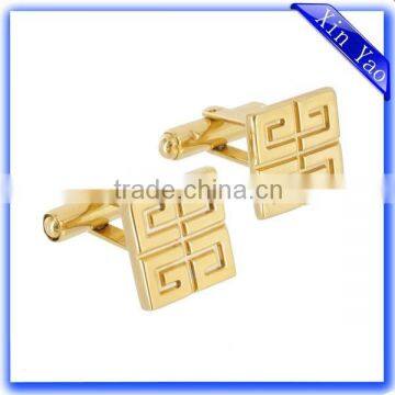 Wholesale Personalized Engraved Logo Customized Gold Brass Cufflinks