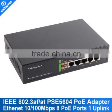 4 PoE Ports Fast Ethenet 10/100Mbps 1Gbps IEEE802.3at/af PoE Switch Adapter Max 30W Single Port