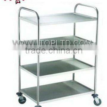 Round Tube Four-layer Stainless Steel Dining Trolley photo-2