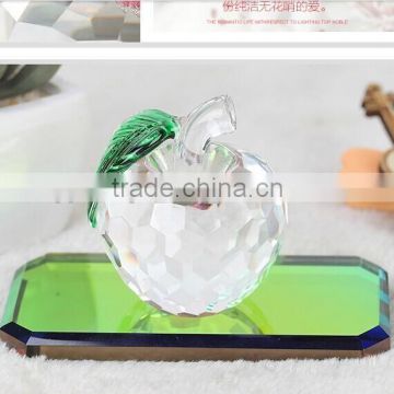 Vivid Clear Crystal Glass Apple for Decorations and Gift ZWM024