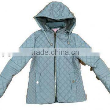Apparel Stocks Lady Warm 75D Polyester Padded Jacket With Hoody photo-2