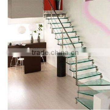 modern safety indoor laminated glass stair