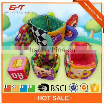 ICTI Proved fabric educational toy fabric cube soft toys for babies