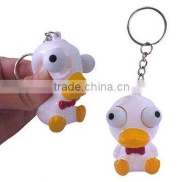 Squeeze pop eyes Duck key chain