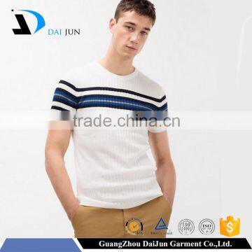 Daijun oem latest design o neck cotton custom men stripe t shirt