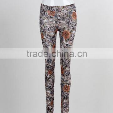 F5S31090 Women 3D Floral Printed Leggings