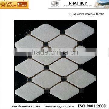 Pure white marble polished mosaic evason