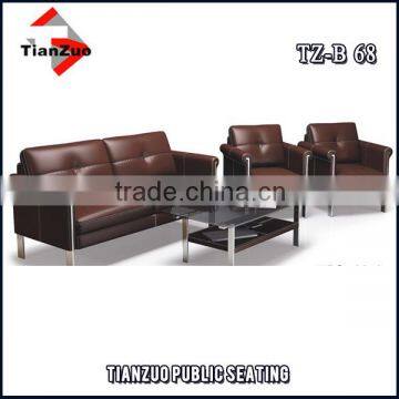 Foshan brown leather office furniture sofa