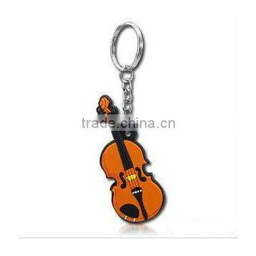 violin shape PVC Keychain,Silicone key holder,Rubber key chain