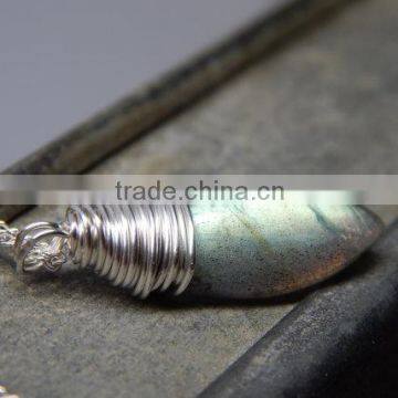 Labradorite gemstone sterling silver necklace