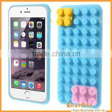 Building Block Design Silicone Cover for iPhone 6 Plus Cases