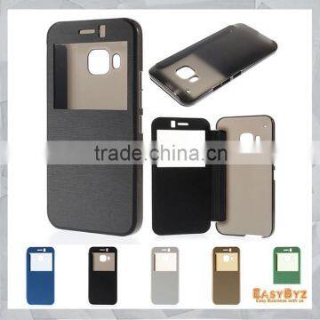 Window View Brushed Leather Folio Case for HTC One M9