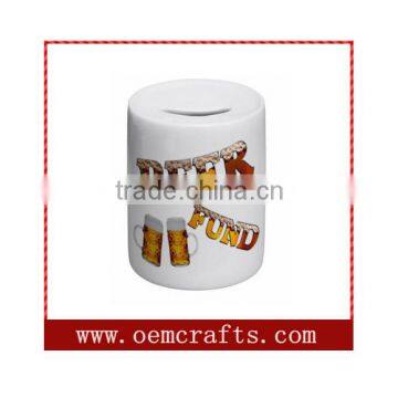 Wholesale Custom Beer Mug Shape Ceramic Piggy Money Bank