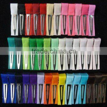 Single Prong Grosgrain Ribbon Lined Alligator Hair Clip (FCK-100950025)