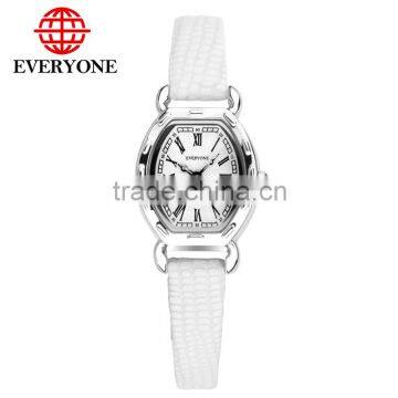 2016 Top Grade White Tonneau Fashion Diamante Lady's Quartz Wrist Watch