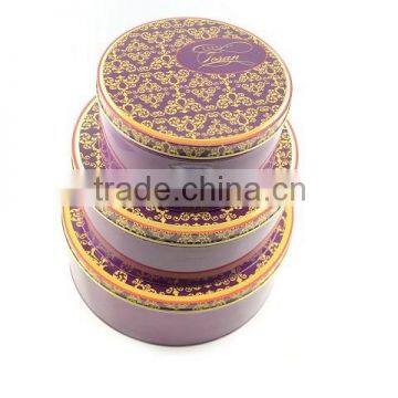 Guangdong Large decorative Round Stacble metal tin cans box