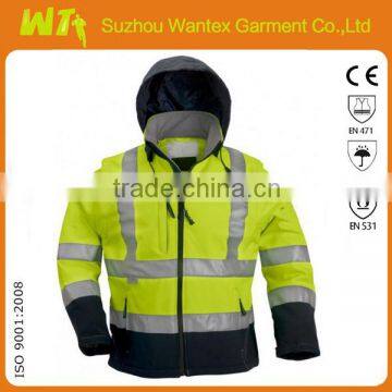 fluo yellow winter jacket for worker high quality warming jacket parka wholesale cheap winter jacket clothing