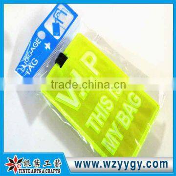 Rectangular shape Reflective design pvc film luggage tags with cotton padding