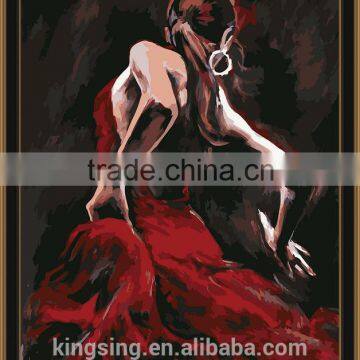 2016 Yiwu manufactory DIY digital dancing women oil painting by number cheap