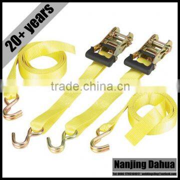 Commercial-Grade RatchetX J-Hook Tie-Down 14ft x 1 1/2in 2 Pack 5000-Lb Breaking Strength