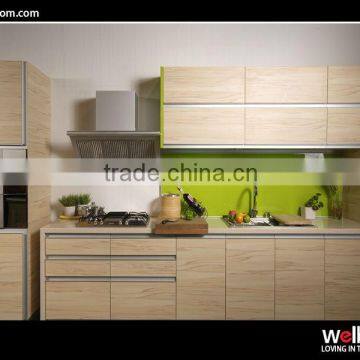 glossy color painting flower design commercial kitchen cabinet