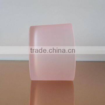 Frosted Pink Glass Jar for Candle photo-2