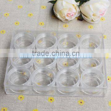 12 round clear Slot Storage Boxes 2.2*9.2*12.8 cm Round Organizer Containers packing box