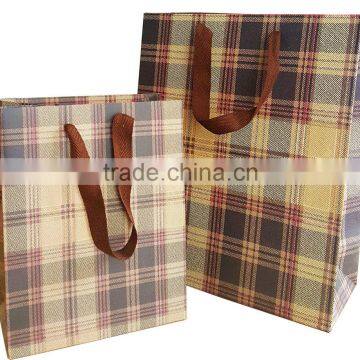 factory directly custom gift paper bag for clothing with cotton ribbon