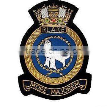 Hand Embroidery Bullion Wire Badges, Custom Bullion Badges photo-2