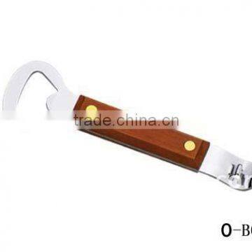 wooden handle metal bottle opener