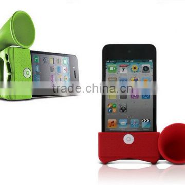 Silicone Horn Stand Speaker Cell Phone Loud Speaker Amplifier