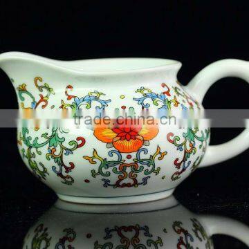 Famille Rose Blue & White Porcelain, Big Red Flower Pitcher, 200cc/pitcher