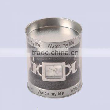 top quality wholesale fashion sponge inside round watch storage box with transparent body