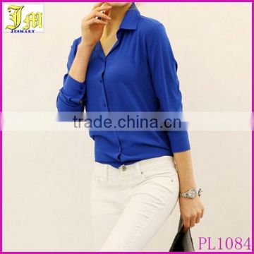 New Fashion Women's Loose Chiffon Tops Long Sleeve Shirt Casual Blouse Plus Size