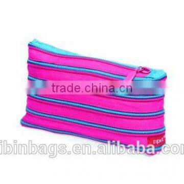 Funny and Playful Bright Pencil Pouch Pencil Case - Strawberry Pink & Caribbean Blue photo-2